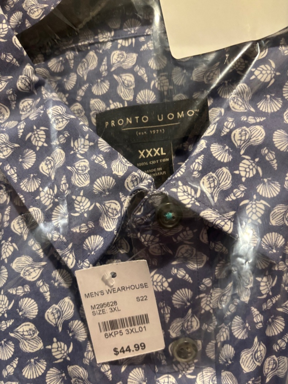 Men’s Pronto Uomo Casual Button Front Shirt XL- 2 XL